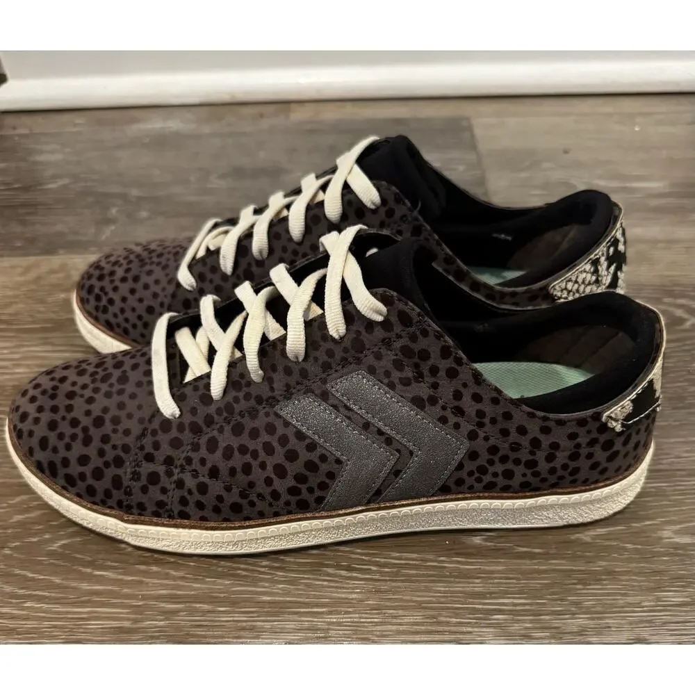 Dr Scholl’s - Sweet Kicks - Leopard, black lace up sneakers -‎ Size 9